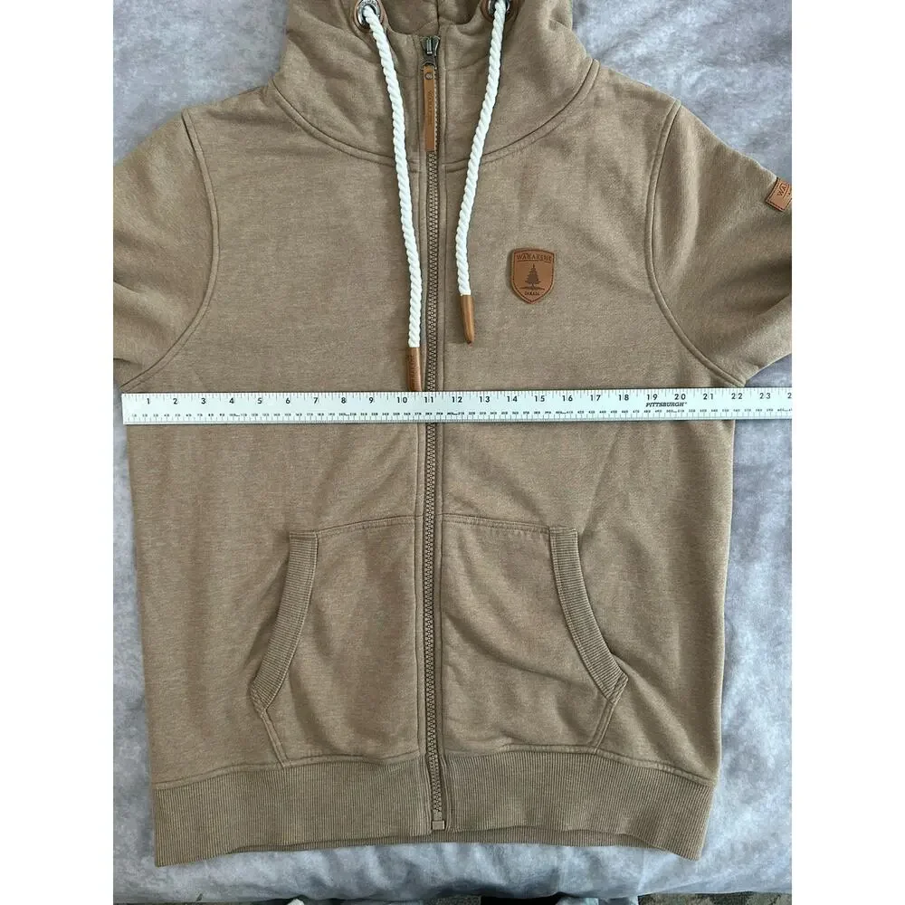 Naketano Women's Full-Zip Hoodie Sweatshirt Walk On The Wild Side M Brown - Picture 10 of 12